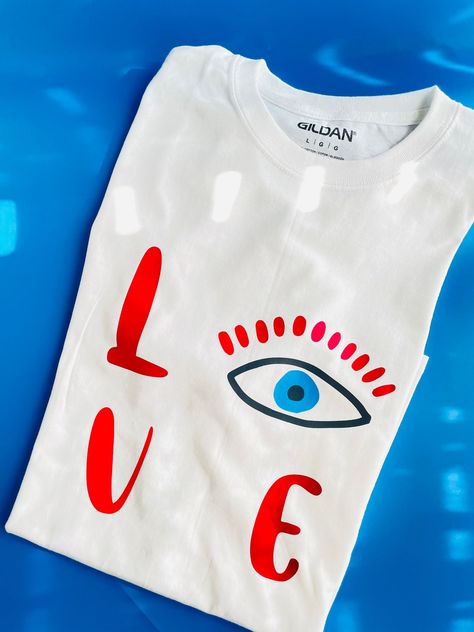 Evil Eye Top, Evil Eye Design, T Shorts, Handmade Gift Wrap, Cricut Creations, Natural Tan, Eye Design, How To Make Tshirts, Rumi