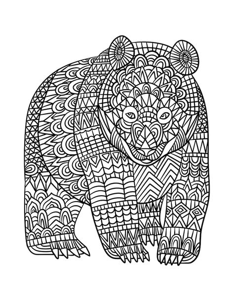 Premium Vector | Bear mandala coloring pages for adults Bear Mandala, Animal Mandala, Flower Pattern Drawing, White Photo Frames, Bear Coloring Pages, Picture Templates, Printable Animals, Mandala Coloring Books, White Picture Frames