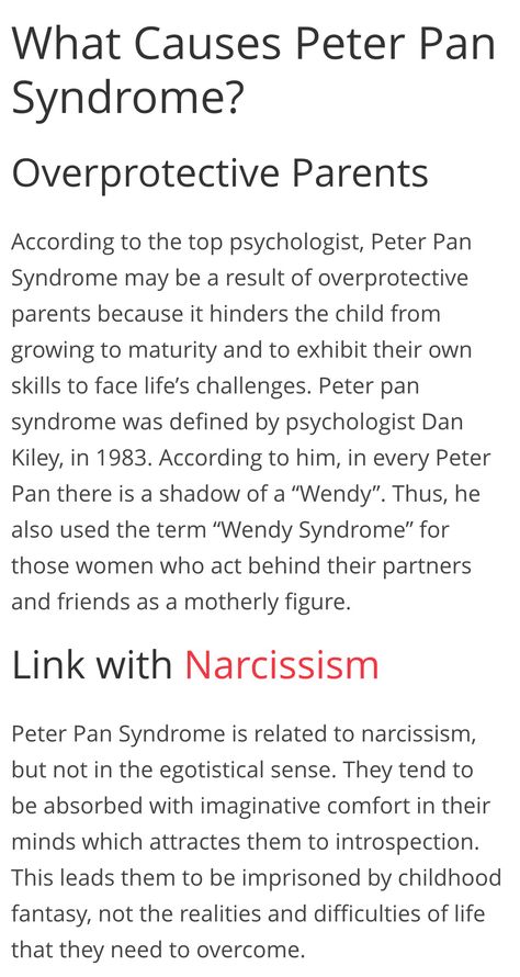 Peter Pan Syndrome Quotes, Counsellor Quotes, Causes Of Narcissism, Peter Pan Syndrome, Overprotective Mom, Overprotective Parents, Psychology Terms, Boundaries Quotes, Green Clothes