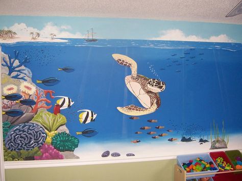 Coral Mural, Ocean Mural, Custom Murals, Boys Room, Coral Reef, Boy's Room, Coral, Mural, Wall Hanging