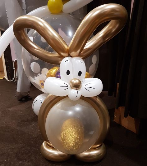 Easter Balloon Ideas, Balloon Gift Ideas, Easter Balloon Decor, Easter Balloons, Bunny Balloon, Stuffed Balloons, Cream Eggs, Diy Hot Air Balloons, Balloon Gifts