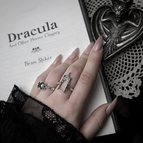 Corvina Clemm, Goth Academia, Vampire Ring, Gothic Academia, Cathedral Ring, Goth Accessories, Goth Home, Goth Home Decor, Romantic Goth