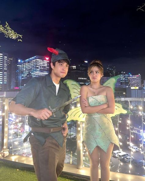 Peter Pan Couple Costume, Belle Halloween, Hoodie Outfit Casual, Tinkerbell Costume, Peter Pan Costume, Future Costume, Peter Pan And Tinkerbell, Belle Mariano, Donny Pangilinan