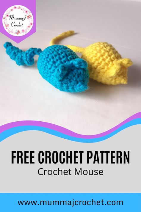 FREE Crochet Mouse Pattern Free Crochet Pattern Cat Toy, Crochet Cat Nip Toys Free Pattern, Crochet Mouse Toy For Cat, Tiny Crochet Mouse Free Pattern, Crochet Mouse Free Pattern Cat Toys, Crochet Mouse Pattern, Cool Cat Toys, Cat Toy Mouse, Crochet Cat Toys