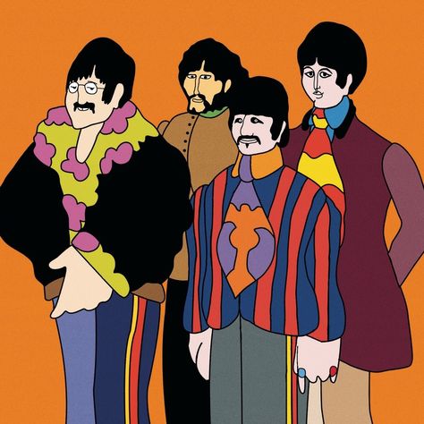 Beatles Painting, Submarine Art, Yellow Submarine Art, Beatles Christmas, Submarine Pictures, Beatles Cartoon, Beatles Yellow Submarine, Beatles Poster, Band On The Run