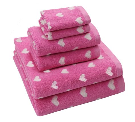 PRICES MAY VARY. Complete Set: ORIGINAL KIDS - Kids 6-piece Heart towel set includes two (2) bath towels, two (2) hand towels, and two (2) washcloths, providing a complete and matching ensemble for your child's bath routine. The bath towel measures 26 inches by 50 inches, the hand towel measures 16 inches by 27 inches and the washcloths measure 12 inches by 12 inches. Plush and Luxurious 630 GSM weight ensures superior absorbency and durability. Your child will love the soft and plush feel again Cute Towels, 50s House, Kids Bath Towel, Bath Routine, House Essentials, Towels Kids, Pool Beach, Beach Kids, Kids Bath