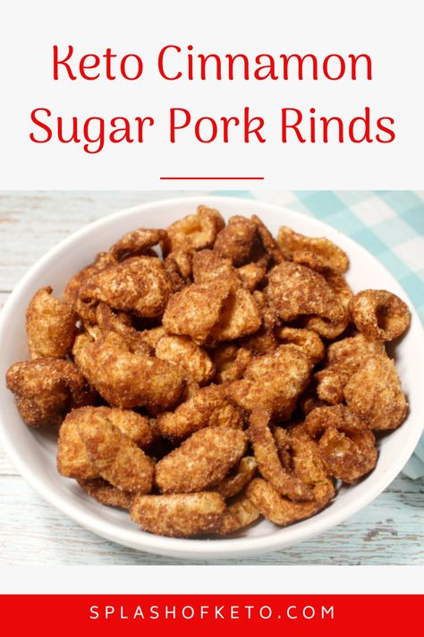 Pork Rind Pie Crust, Pork Rind Dessert Recipes, Keto Cinnamon Twists Pork Rinds, Sweet Pork Rinds Keto, Keto Pork Rinds Recipes, Pork Rind Recipes Keto, Carnivore Pork Rinds Recipes, Seasoned Pork Rinds, Pork Rinds Low Carb Keto