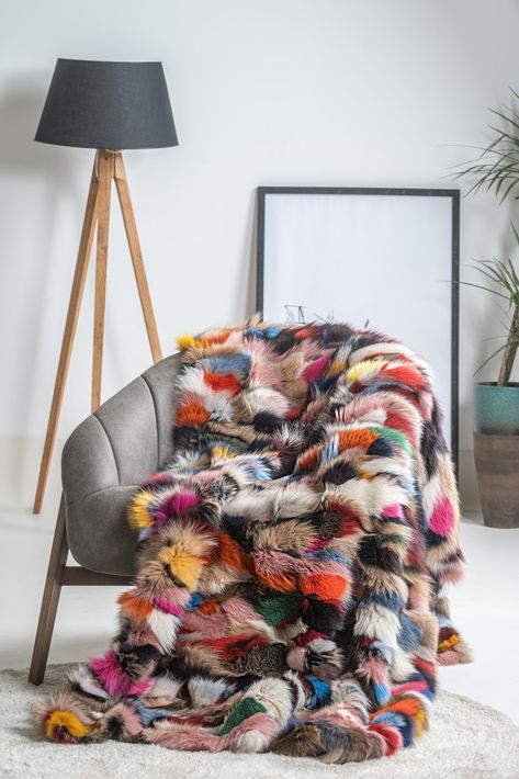 Fox Fur Blanket, Bed Throw, Fur Blanket, Fur Throw, Office Bedroom, Fox Fur, Luxury Bedding, Home Collections, Room Office