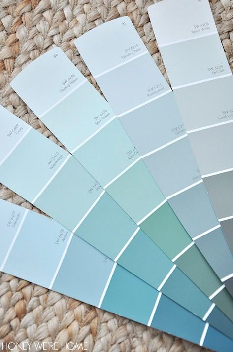 Choosing Paint for the Dining Room - Sherwin Williams Sea Salt ?? | Honey We're Home Painted Pantry Doors, Sherwin Williams Sea Salt, Sherwin Williams Blue, Painted Pantry, Sea Salt Sherwin Williams, Life On Virginia Street, Choosing Paint, Rooms Ideas, Sherwin Williams Paint Colors