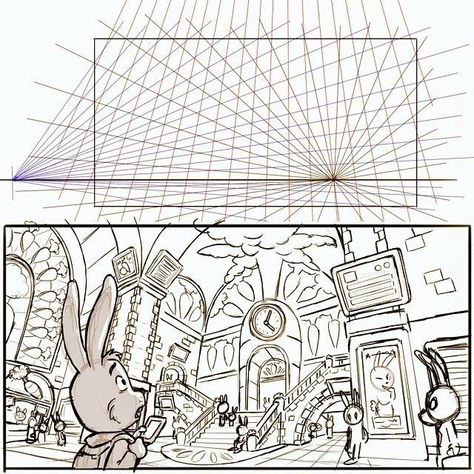 Architecture Doodle, Perspective Lines, Mitch Leeuwe, Environment Illustration, Perspective Sketch, Comic Book Layout, Perspective Drawing Architecture, Lines Art, Perspective Drawing Lessons