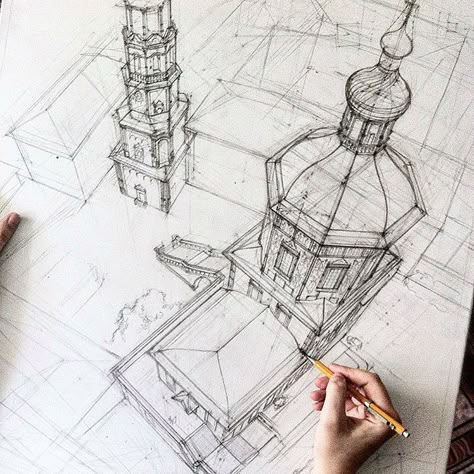 Architecture Student Revives the Magic of Architectural Hand Sketching Through These Marvelous Sketches Instagram Projects, 동화 삽화, Architecture Sketches, Architectural Sketches, Perspective Art, Architecture Drawing Art, Architectural Sketch, 수채화 그림, Perspective Drawing