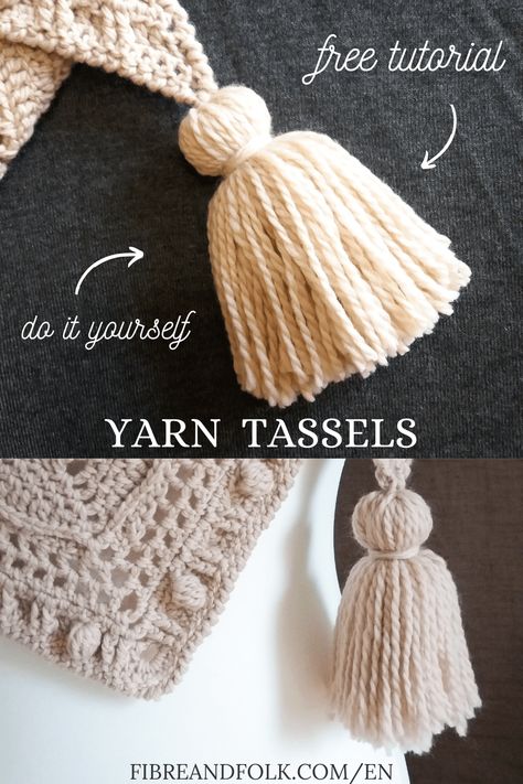 Crochet Blanket Tassels, Yarn Tassel Diy, Robin Crochet, Crochet Robin, Pompon Diy, Tassel Diy, Tassels Tutorials, Crochet Beginners, Yarn Tassel