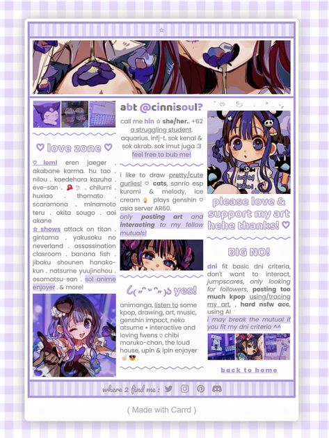 purple themed carrd.co inspo | aoi akane tbhk Carrd.co Theme, Carrd Co, Aoi Akane, Carrd Inspo, Club Design, Straw, Art Inspiration, Purple, Quick Saves