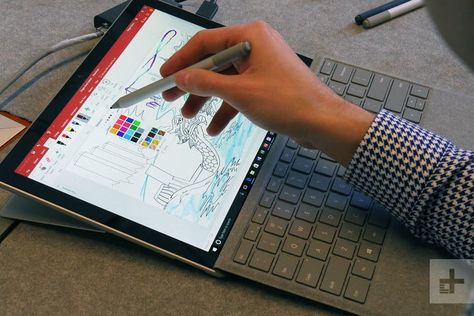 Microsoft Surface Pro and Surface Pen 2017 Microsoft Surface Pro Aesthetic, Surface Pro 9 Aesthetic, Surface Pro Aesthetic, Mac Notebook, Laptop Gadgets, Study Desk Decor, Ipad Hacks, Macbook Pro 2016, New Ipad Pro