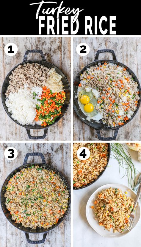 Ground Turkey Fried Rice, Turkey Fried Rice, Quick Turkey, Ground Turkey Recipes Healthy, Healthy Ground Turkey, Viral Recipes, Deli Turkey, Easy Turkey, Fast Recipes