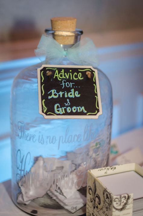 Wedding Advice Jar, Yellow Wedding Cakes, Couples Jar, Advice Jar, Yellow Wedding Cake, Wedding Jars, Couple Advice, Couple Wedding Shower, Wedding Cake Photos