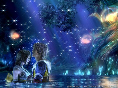 FFX my favorite scene X Poster, Final Fantasy X, Final Fantasy, Stars, Water, Anime