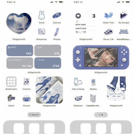 Iphone Home Screen Layout New Jeans, Ipad Homescreen Widget, Phone Ideas Home Screen, Ipad Home Screen Layout, Ipad Makeover, Lockscreen Widget, Aesthetic Ios Homescreen, Lock Screen Ideas, Wonyoungism Aesthetic