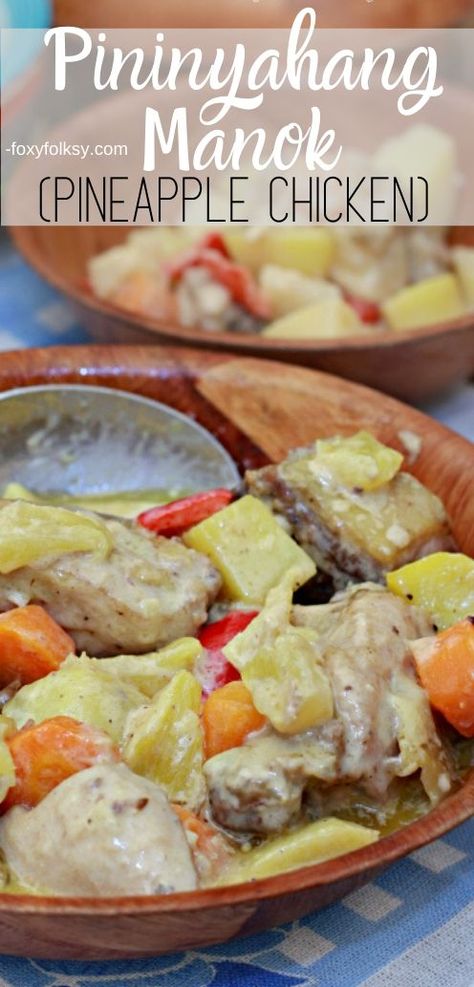 Pininyahang Manok Recipe Panlasang Pinoy, Pinoy Recipes Easy, Chicken Pinoy Recipe, Pinoy Chicken Recipe, Filipino Ulam Ideas, Chicken With Pineapple Recipes, Chicken Filipino Recipe, Healthy Filipino Recipes, Chicken Pineapple Recipe