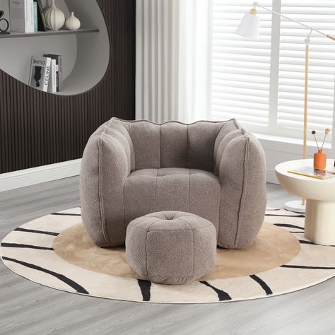 Product Features   The Bean Bag Chair is made from hign quality and super comfortable chenille ， designed for adults to relax in the large living room. Soft Bean Bag, Bean Bag Couch, Square Sofa, Bean Bag Sofa, Lazy Sofa, Gray Bedroom, Bag Chair, Accent Chairs For Living Room, Large Living Room