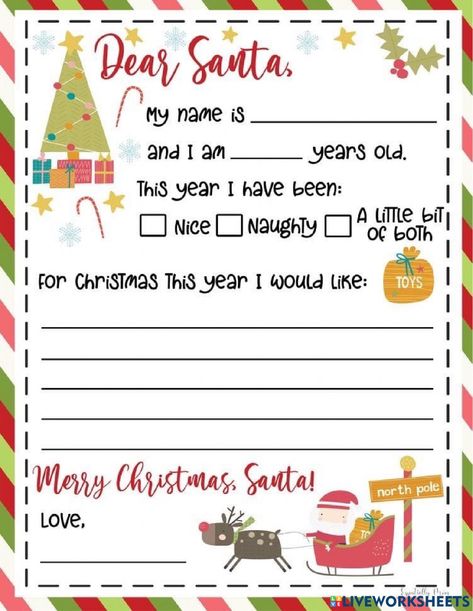 Free Santa Letter Template, Free Printable Santa Letters, Christmas Wish List Template, Free Letters From Santa, Christmas Letter Template, Dear Santa Letter, Santa Template, Santa Letter Template, Santa Letter Printable