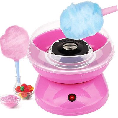 【Easy to use】: turn on the power, wait for a few minutes to heat up, pour in the sugar, and then spin the marshmallow at the beginning. easily make marshmallows in 3 minutes. you can do a cotton candy of about 10-15cm thickness | HOU Cotton Candy Machine in Pink, Size 10.6 H x 9.8 W x 7.8 D in | Wayfair HOU3f37bba Mini Kitchen Appliances, Cotton Candy Maker, Cotton Candy Machines, Candy Maker, Candy Cone, Candy Floss, Party Kits, Candy Making, Home Party