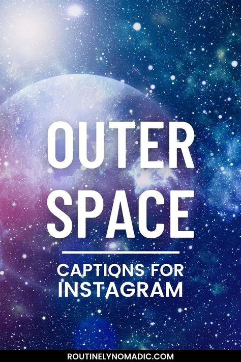 Stars and milky way with words outer space captions for Instagram Short Space Quotes, Space Captions, Outer Space Quotes, Instagram Spaces, One Word Caption, Galaxy Shorts, Space Quotes, Captions For Instagram, Funny Captions