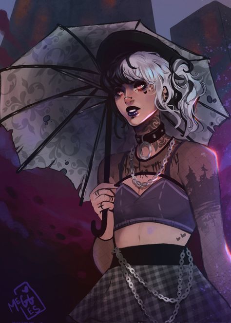 TheMeggles🔜Fargo CoreCon on Twitter: "💜 https://t.co/9GD0tRMtfy" / Twitter Gothic Oc, Gothic Theme, Pretty Punk, Women Drawing, Gothic Themes, Rp Ideas, Digital Art Anime, Woman Drawing, Digital Art Illustration