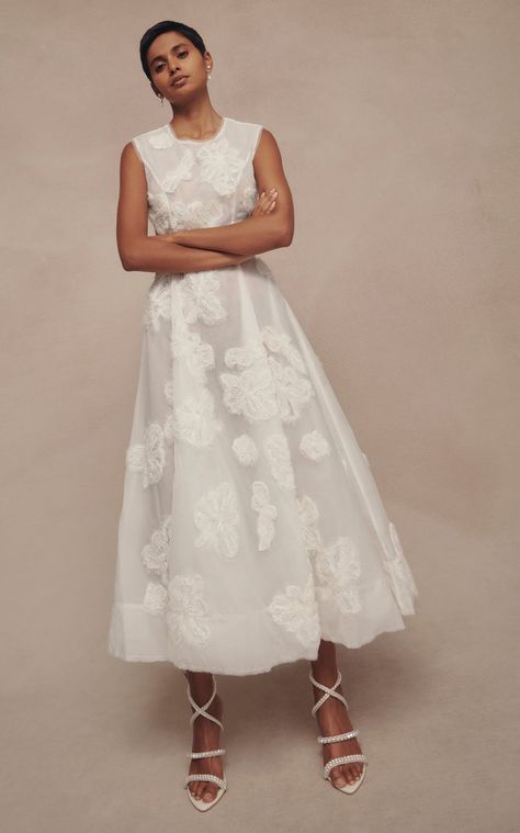 Spring Summer 2023 Collection, Spring Dresses 2023, Aje Dress, Spring Summer 2023 Fashion, Flower Midi Dress, Dress High Neck, Embroidered Organza, Spring Summer 2023, 2023 Collection