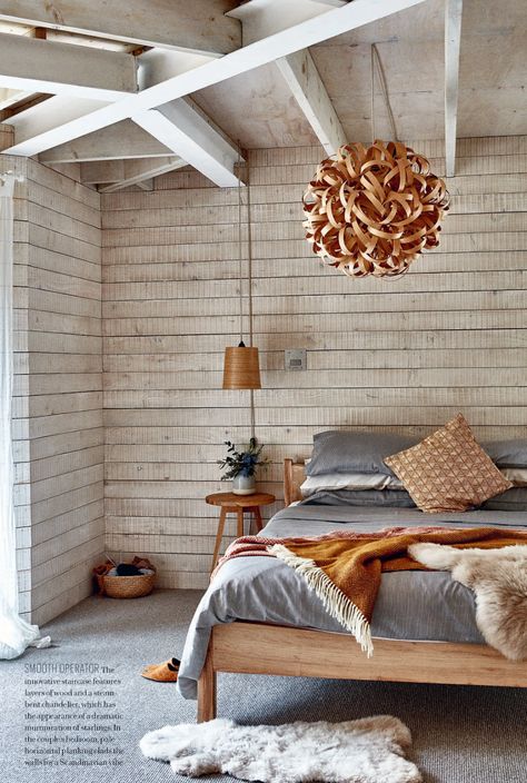 Tom and Danielle Raffield's Steam Bent Home - Modern Rustic – Tom Raffield Tom Raffield Lighting, Yurt Interior, Tom Raffield, Chalet Interior, Master Bedrooms Decor, Bedroom Lighting, Country Living, Modern Rustic, The Eye