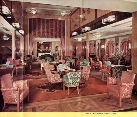 The BRITANNIC and the GEORGIC were the last liners built for the White Star Line and were merged with the Cunard Line in 1934. Veranda Cafe, Cruise Ships Interior, Cheap Holiday Decor, Titanic Ship, Cunard Line, The Last Ship, Merchant Navy, Cheap Houses, Vintage Interiors