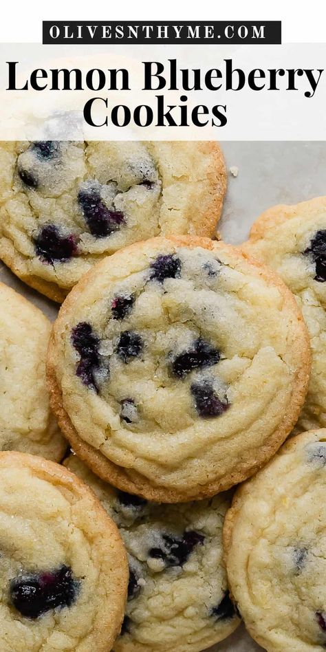 Blueberry Sweets, Individual Recipes, Blueberry Cookies Recipes, Lemon Blueberry Cookies, Lemon Sweets, Cookies Lemon, Blueberry Cookies, Lemon Sugar Cookies, Cookies Soft