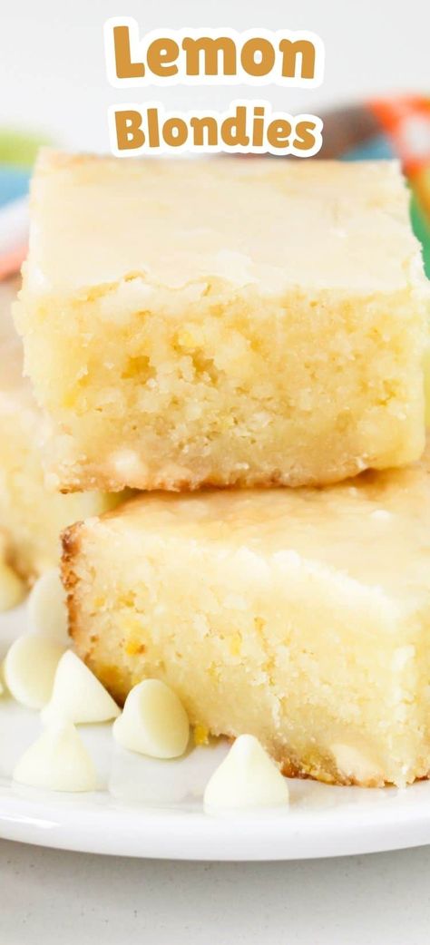 Lemon Blondies Lemon Blondies, Recipe Using Lemons, Best Lemon Bars, Lemon Bars Easy, Lemon Brownies, Lemon Bars Recipe, Blondies Recipe, Desserts For A Crowd, Best Brownies