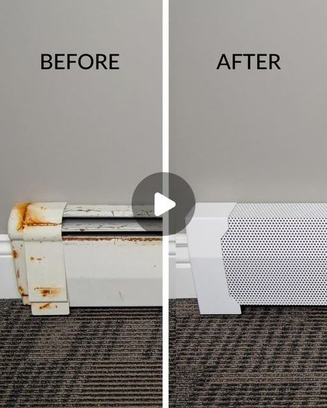 EZSNAPCOVERS on Instagram: ""These covers instantly cleaned up and modernized my baseboards. They are very sturdy. So easy to install in minutes. Highly recommended for replacement boards." -Michele H.

Simply measure your heater, order the right fit, and install with ease!" Baseboard Heaters, Heater Covers, Baseboard Heater Covers, Baseboard Heater, Baseboards, Kids' Bathroom, Clean Up, Living Room, On Instagram