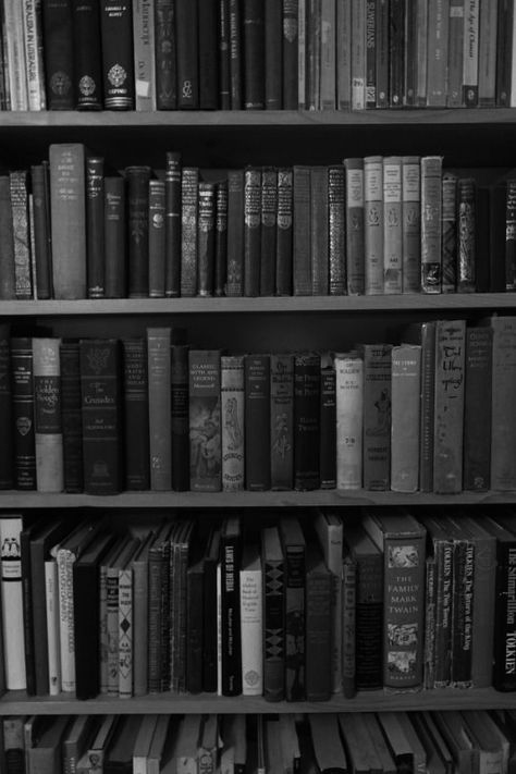 Black And White Picture Wall Bedroom, Black White Book Aesthetic, Book Aesthetic Black And White, Black And White Book Wallpaper, Aesthetic Books Black And White, Vintage Books Aesthetic Dark, Ian Somerhalder Photoshoot, Monochrome Aesthetic, Black And White Books