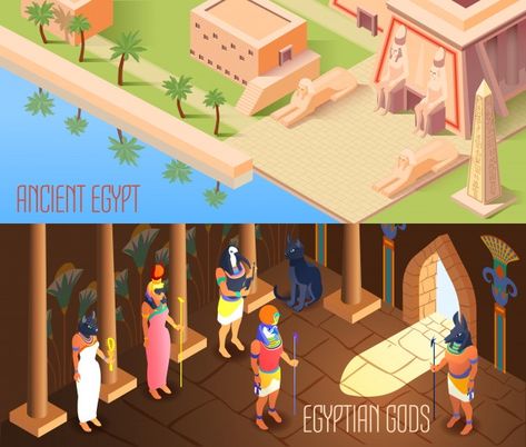 Egyptian goddess background in flat design | Free Vector Ancient Tomb, Egyptian Goddess, Flat Vector, Egyptian Gods, Vector Illustrations, Logo Icons, Ancient Egypt, Free Stock Photos, Egypt