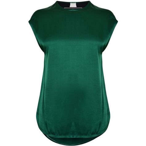 Emerald green By Malene Birger High Neck Sleeveless Top, High Neck Shirts, Clear Winter, Loose Fitting Tops, Malene Birger, By Malene Birger, Loose Shirts, Work Tops, Tres Chic