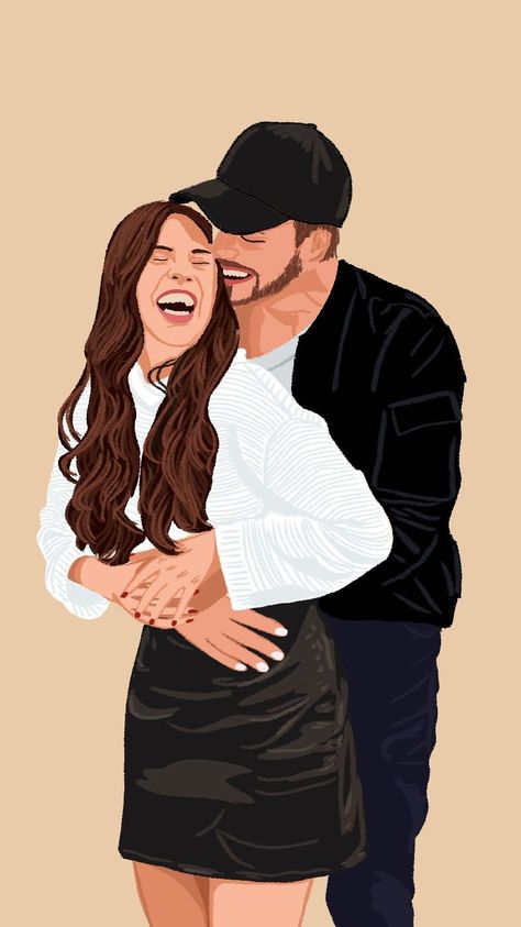 Couple Portrait Painting, Faceless Couple, Faceless Portraits, Digital Portrait Illustration, Custom Portrait Illustration, Couple Painting, Faceless Portrait, Cute Couple Drawings, Couple Illustration