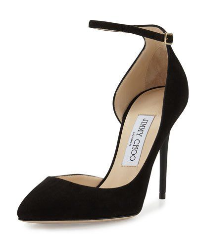 X3AHV Jimmy Choo Lucy Half-d'Orsay Suede Pump, Black Royal Shoes, Jimmy Choos, Outfit Pieces, Jimmy Choo Pumps, Shoes Heels Classy, Wristwatch Fashion, Jimmy Choo Heels, Heels Classy, Black Suede Pumps