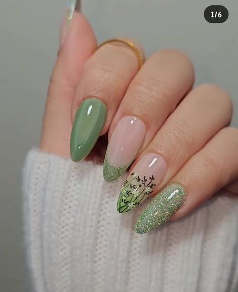 Nails Green Spring Nails, Spring Nails Art, Nailart Ideas, Nail Art Easy, Fancy Nails Designs, Easy Nails, Simple Gel Nails, Casual Nails, Nail Art Designs Videos