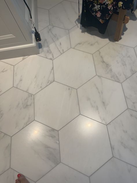 Large Hexagon Bathroom Floor, Marble Hexagon Tile Bathroom Floor, Honeycomb Bathroom Floor, Large Gray Hexagon Tile Bathroom, Marble Look Hexagon Tile Bathroom, Large Marble Hexagon Tile Bathroom, Hexagonal Marble Tiles Bathroom, Bathroom Hexagon Tile, Hexagon Shower Tile