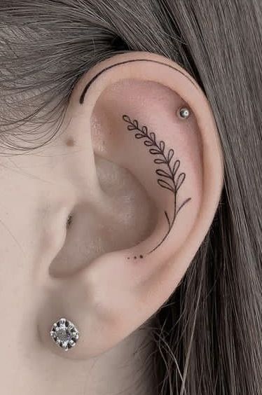 #BEAUTY, #RELATIONSHIPS #Fashion #Animals #Outfits #Winter Outfits #Animals In Front Of Ear Tattoo, Simple Neck Tattoos, Tattoo Ear, Inner Ear Tattoo, Jack Skellington Tattoo, Behind Ear Tattoos, Wrap Tattoo, Ear Tattoo Ideas, Ear Tattoos