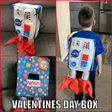 Outer Space Valentine Boxes, Astronaut Valentine, Scout Mom, Valentine Day Boxes, Valentines For Boys, Valentine Box, Diy Box, Diy Crafts For Kids, Shoe Box