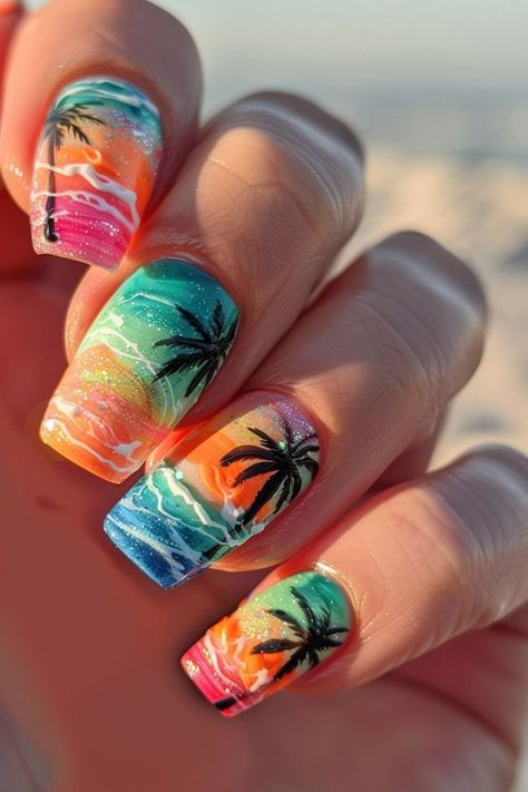 Ready for summer? Discover the hottest beach nail trends that are super cute and on point! Get inspired and nail your summer look. Neat Nails, Cruise Nails, Beach Nail Designs, Beach Nail, Nails Collection, Beachy Nails, Image Nails, August Nails, Summer Nail Designs