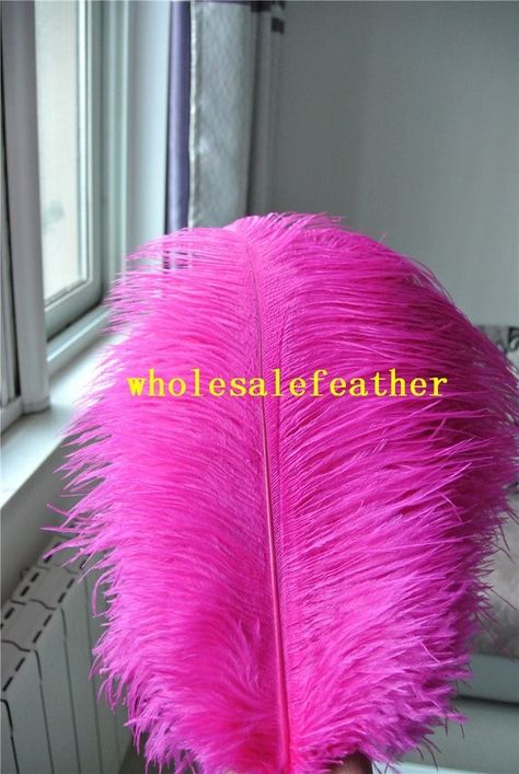 Hot Pink Party Decorations Sweet 16, Shades Of Pink Party Decorations, Pink And Orange Party Theme, Pink Party Theme Ideas, Hot Pink Party Decorations, Ostrich Feather Decor, Hot Pink Centerpieces, Hot Pink Furniture, Rio Party