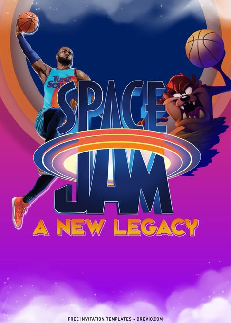 8+ Awesome Space Jam Birthday Invitation Templates With The Tunes | Download Hundreds FREE PRINTABLE Birthday Invitation Templates Space Jam Birthday, 7th Birthday Cakes, Lola Bunny, Free Printable Birthday Invitations, Summer Birthday Party, Parade Float, Free Invitation Templates, Plastic Canvas Christmas, Daffy Duck