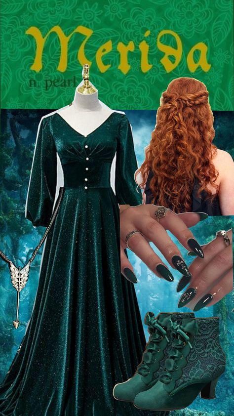 #Merida #Brave Diy Merida Costume Women, Merida Brave Hair, Merida Brave Costume, Merida Outfit, Brave Princess Merida, Brave Costume, Merida Costume, Merida Cosplay, Brave Princess