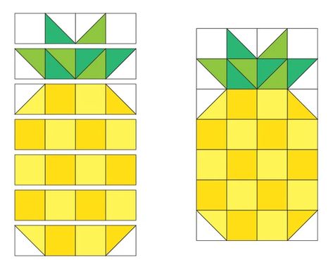 Pineapple Patchwork, Pineapple Quilt Pattern, Pineapple Block, Pineapple Quilt Block, Summer Pineapple, Pineapple Quilt, Mini Quilt Patterns, Barn Quilt Designs, Block Quilt