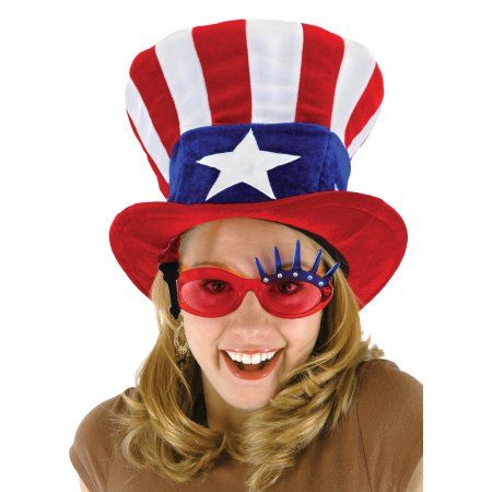 USA Uncle Sam Hat Adult Halloween Accessory, Women's, White Uncle Sam Costume, Patriotic Costumes, Uncle Sam Hat, Patriotic Hats, Clever Halloween Costumes, Running Costumes, Holiday Costumes, Uncle Sam, Costume Hats