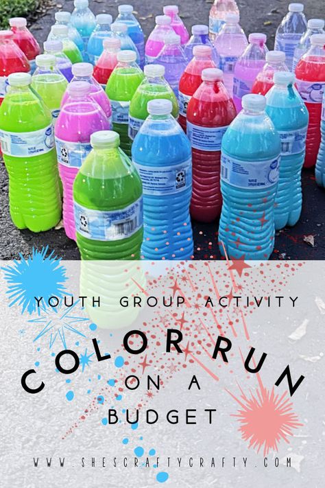 Youth Group Activity - Color Run Children Ministry Activities, Youth Fundraising Ideas Church, Youth Group Party Ideas, Youth Night Ideas Church, Young Women Activities Ideas, Youth Church Activities, Young Womens Activity Ideas, Youth Camp Ideas, Color Run Ideas